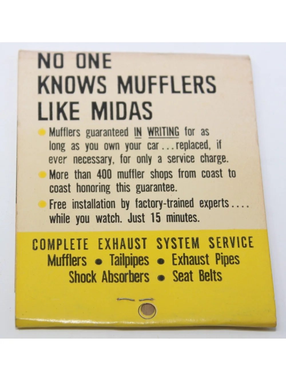 Vintage Matchbook Midas Muffler Shops 5 Memphis Locations 1960s Unused Unstruck